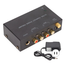RIAA-equalizer phono-voorversterker voor draaitafels, zet phono-signalen om naar lijnsignalen met dubbele versterkingsregeling, plug-and-play voor