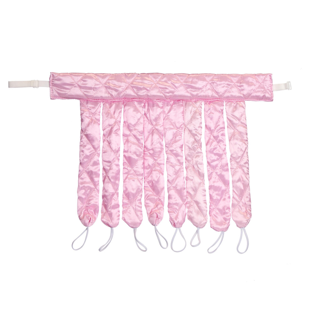 Pink Heatless Hair Curler Satin Headband For Overnight Curls, Frizz Hair Styling Tool