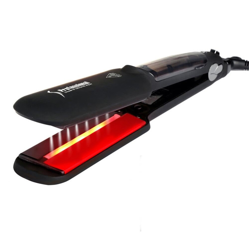 Infrared Steam Hair Straightener 2 Inch Tourmaline Ceramic Flat Iron with Adjustable Temperature Control