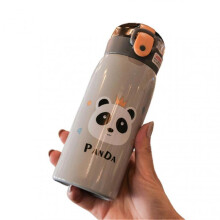 (Grey Crown Bear) Insulated Stainless Steel Water Bottles With Straw Leak Proof And Bpa-free Double Wall Water Bottles Hot And Cold Water