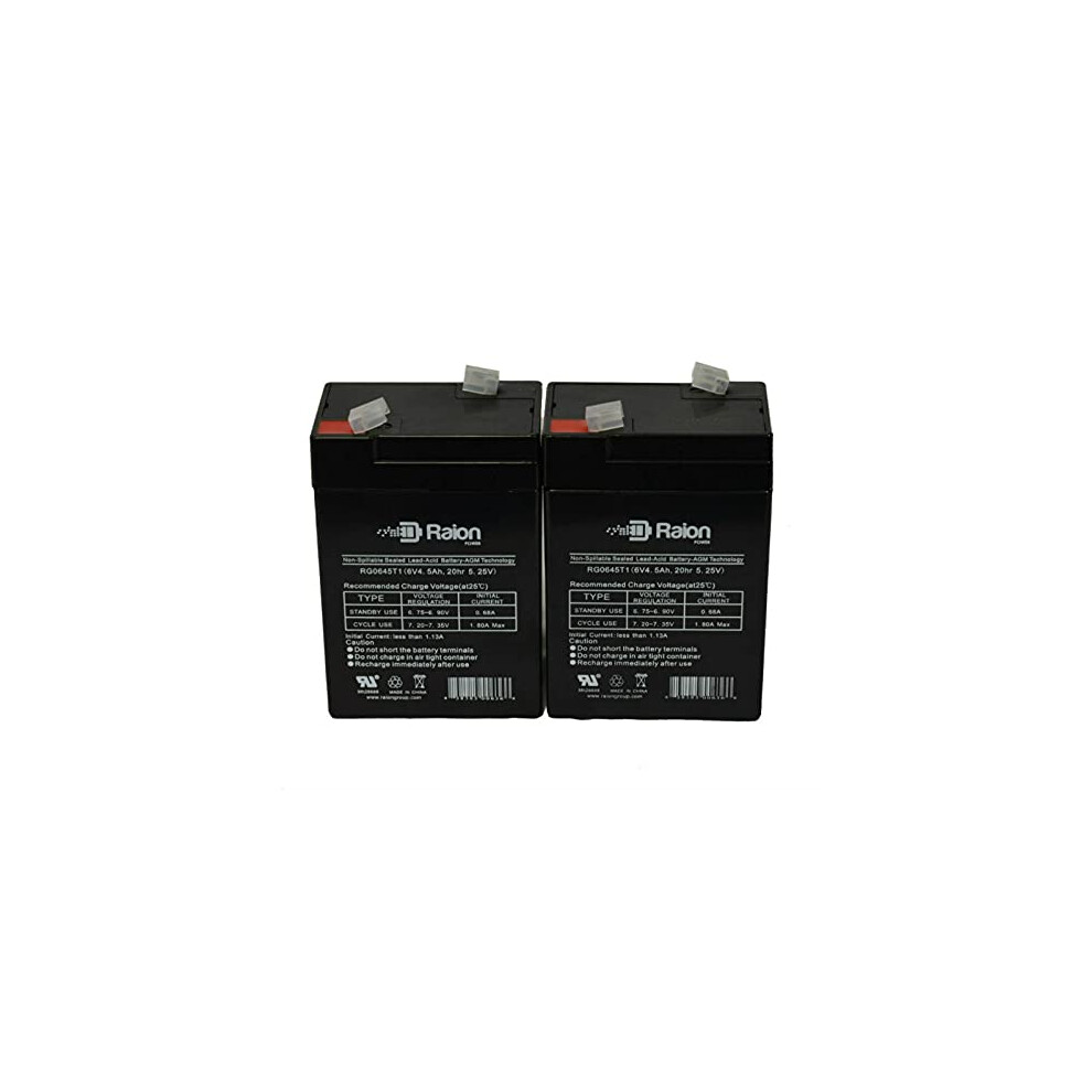 6V 4.5Ah Agm Rechargeable Sla Battery For Ps46 T1 Terminals 2 Pack 9001264024413