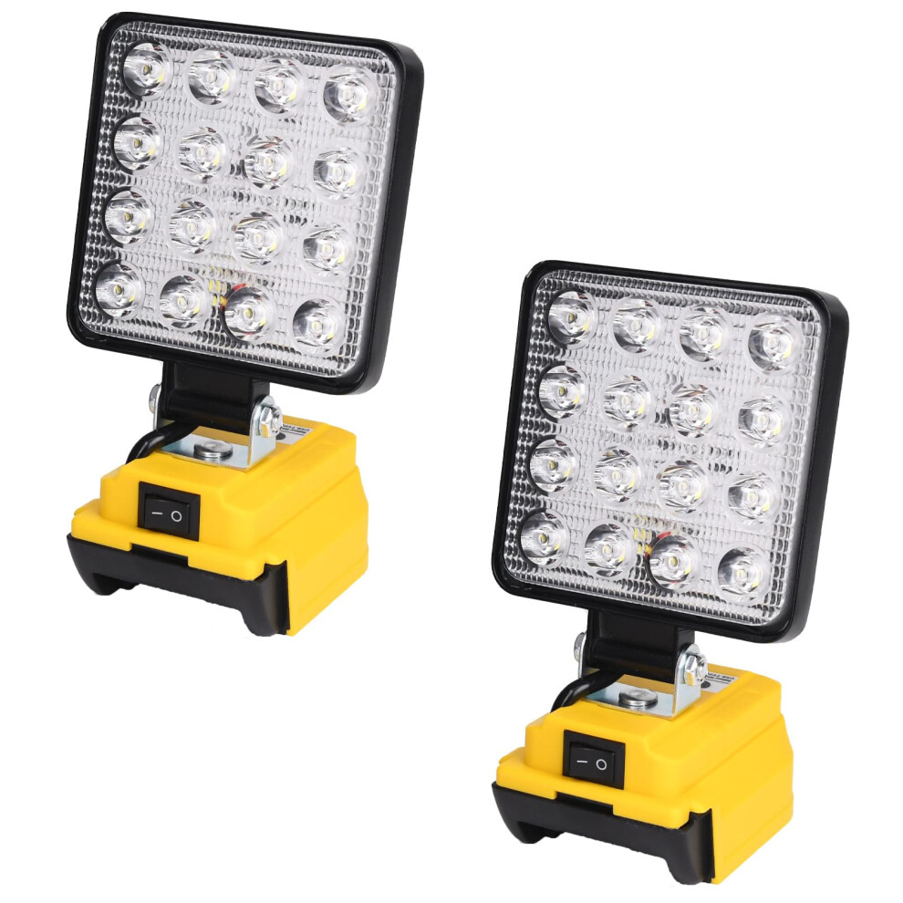 Cordless Led Work Light For Dewalt 20V Battery, 48W 4800Lm Rechargeable Flood Light With Usb And Typec Ports, 2 Pack Ref: 4314 9426802856347