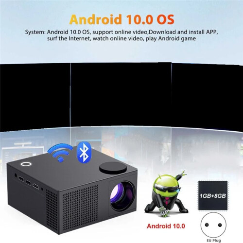 Projector 4K Android 10.0 TFlag Support 720P Wifi LED Projector  Projector for Home Theater Projector EU Plug 2