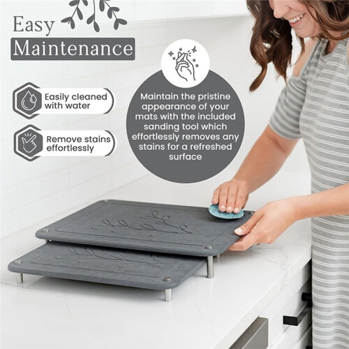 Drying Mats Kitchen Counter Absorbent Quick-Drying Trays Bathroom Sink Storage Racks 2