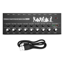 Professional 8-Channel Stereo Mixer Portable Sound Audio Mixer with Low-Noise Functionality for Recording Instruments