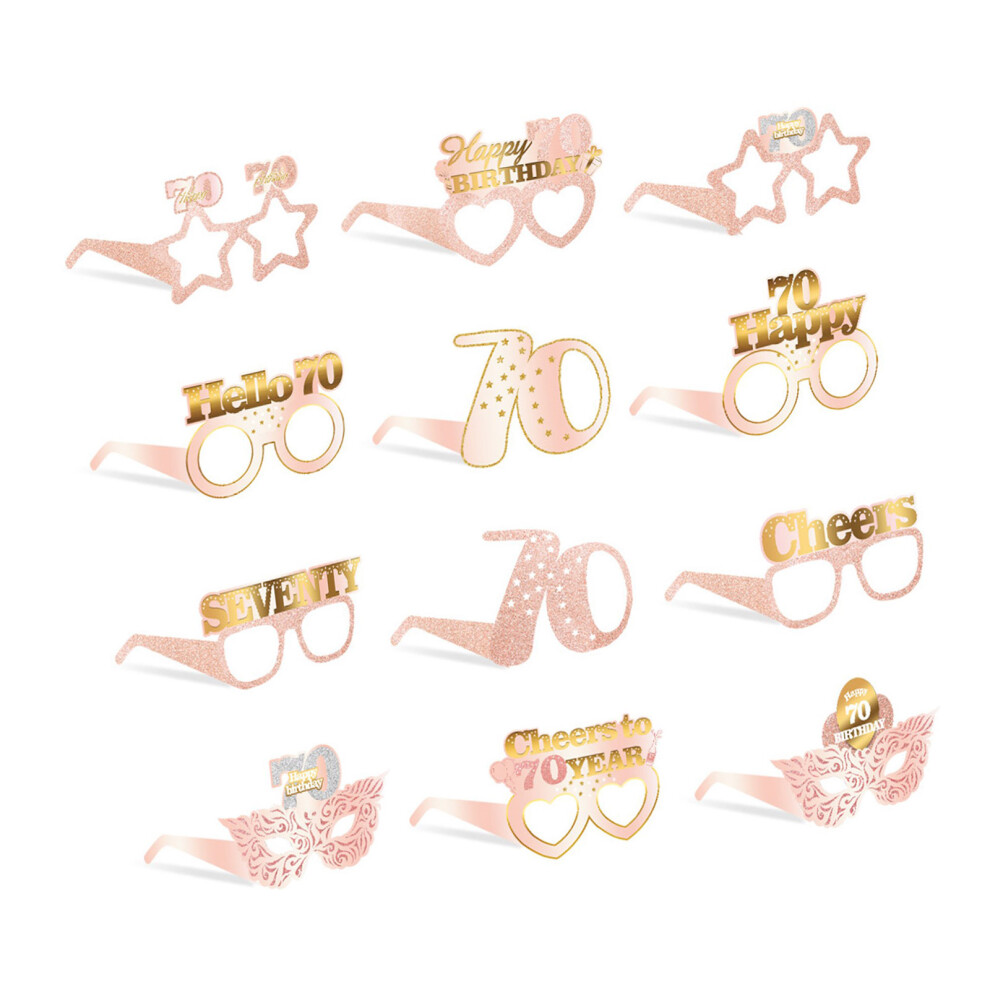 Festival Birthday Glasses Assorted Designs Photo-70 years old