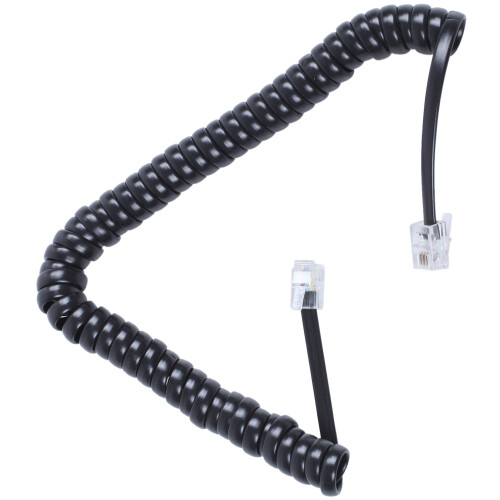 Replacement RJ9 4P4C Plug Coiled Stretchy Telephone Handsets Cable  Black 1
