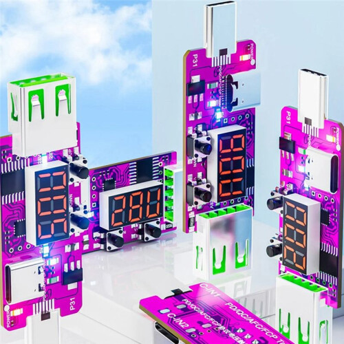 New PD3.1 28V Quick ReCharge Trigger Automatic Digital Display Voltage Meter Ammeter Voltage Current Detector Board 1