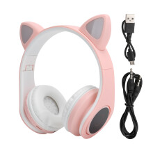 Bezaubernde kabellose Kopfhörer in Katzenform, Bluetooth 5.0, integriertes Mikrofon, Stummschalttaste für reibungslose Kommunikation, perfekt für