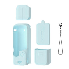 Gehäuseabdeckung für  Osmo Pocket 3 Silikon-Schutzhüllen-Set mit Gehäusehülle,Objektivschutzhülle,Griffhüllen A Blau