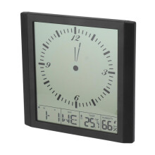 Digital Wall Clock Large LCD Screen with Indoor Temperature and Humidity for Home and Office