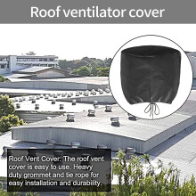 2Pcs Roof Vent Cover House Roof Turbine Hoods Shield Canvas 20Inch X 20Inch Black