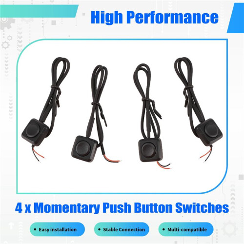 4 Pcs Momentary Switch Momentary Push Button ON Off Switch 12V 24V Surface Mount Mini Button Switch 2