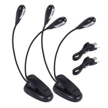 2Pcs Music Stand Light Clip on LED Book Lights Dual Arm Reading Lights for Books in Bed 360 Degree Adjustable Clip