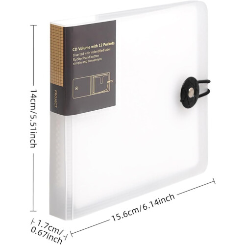 CD Storage Case 12 Disc Holder Hard Plastic DVD Wallet with ScratchResistant Protection 2 Pack 1