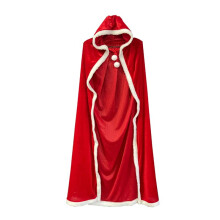 Christmas Cloak Santa Cloak Adult Christmas Cape for Women Christmas Halloween Costume Cloak Hooded Dress Up 150cm