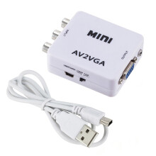 AV (RCA) Till VGA Audio Video Converter, StöDupplöSning 1080P /720P, med 3,5 Mm AUDIO Audio Input Port, för STB TV PC
