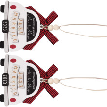Pack Of 2 Wooden Christmas Ornament For Wedding Couple Mr And