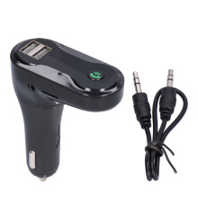 Transmissor FM Bluetooth com microfone integrado para chamadas nítidas em modo mãos-livres e adaptador de áudio estéreo com múltiplas