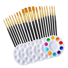 1 Set Nylonhaar-Kunstpinsel, Aquarell- und-Schwarz
