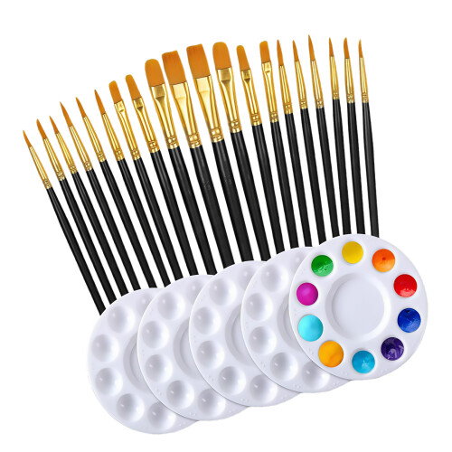 1 Set Nylonhaar-Kunstpinsel, Aquarell- und-Schwarz