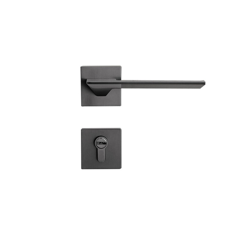 Door Lock With Handle Magnetic Silent For Wooden Bedroom Interior Black Split Design 9426802857665
