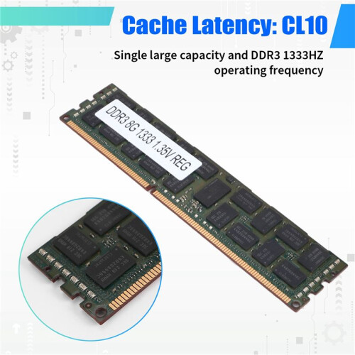 8GB DDR3 1333MHZ Ecc Ram Memory PC3L-10600R 1.35V 2RX4 REG Ecc RAM for Server Workstation 2