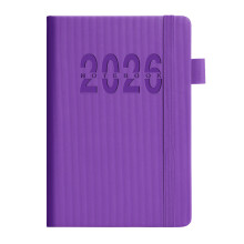 Tagesplaner 2026, 360 Seiten, Gummibandverschluss,-Lila
