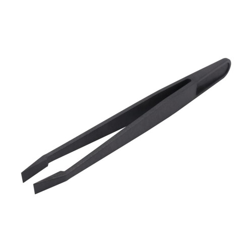 Manual Tool Black Plastic Flat Tip Anti-static Tweezers