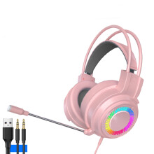Meeslepende gamingheadset met ledverlichting, ergonomisch ontwerp, inline bediening, lichtgewicht en duurzaam voor ononderbroken gameplay.