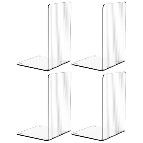 4 Pcs Bookends Practical Book Holders Acrylic Book Stoppers