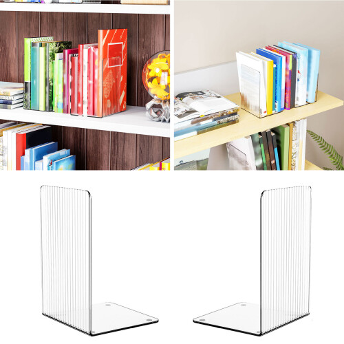 4 Pcs Bookends Practical Book Holders Acrylic Book Stoppers 1