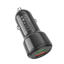 USB-C-Kfz-Ladegerät-Adapter, Schnellladefunktion mit zwei Anschlüssen, PowerIQ3.0 20W PD Schnellladung für iPhone, Samsung und Tablets