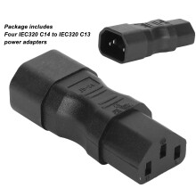 Isolierter, flammhemmender Netzadapter IEC C14 Stecker auf C13 Buchse, strenge Qualitätskontrolle, hitzebeständiger Netzstecker für