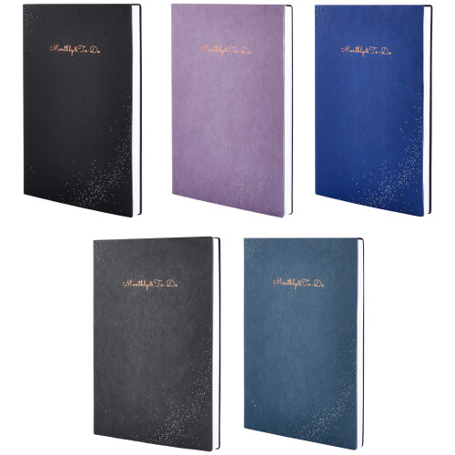 Carnet de notes à couverture souple en cuir, planificateur-bleu 1