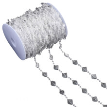 Bead Chain Clear Plastic Craft Bead String-Rhombus transparent