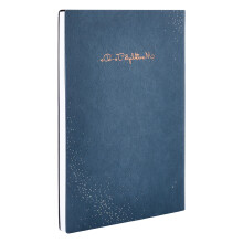 18 maanden lederen planner softcover notitieboek met-Rookblauw
