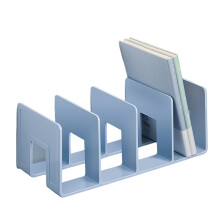 Desk Book End 4 Compartments Acrylic Bookend Space Saving-Blue