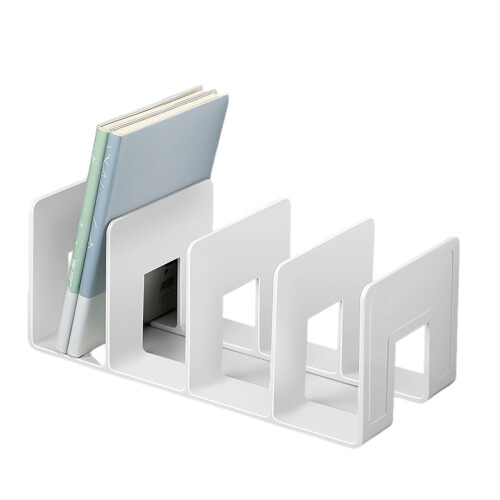 Pcs Desk Bookend Acrylic Book End 4 Section Book-White