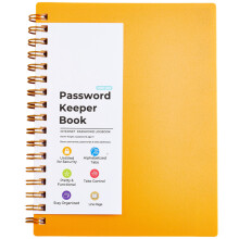 A6 spirales cahier mot de passe carnet d'adresses avec-jaune