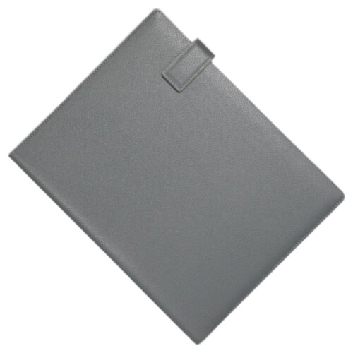 Leather Conference Folder Document Organiser with Writing-Grey