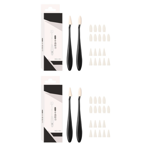 2Pcs Professional Blending Stump Blending Tool with 20-black