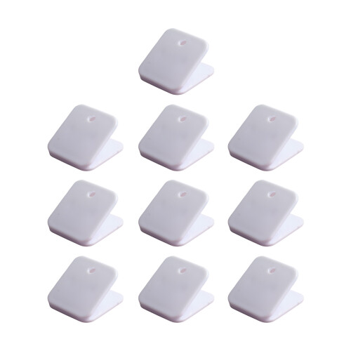 10Pcs Acrylic Paper Clip Square Paper Clamp Document-White