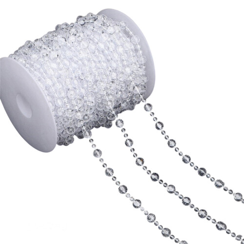 Bead Chain Clear Plastic Craft Bead String-Transparent color of