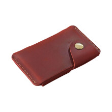 Porte-cartes rétro portefeuille porte-cartes en cuir-Vin rouge