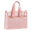 Clear File Organiser Carrying Bag Clear PVC Document-Pink 1