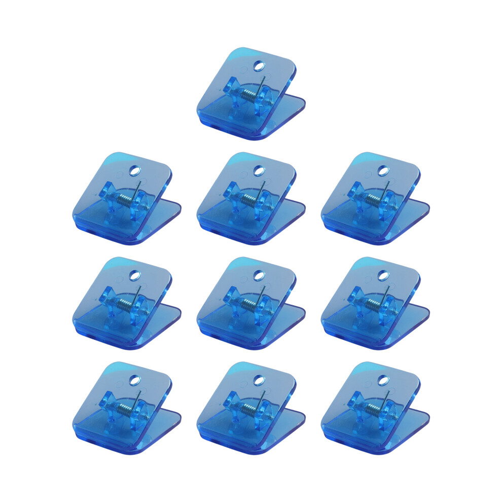 10Pcs Square Paper Clip 30X32mm Acrylic Paper Clip File-Blue 7751000480134