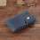 Leather Card Holders with Snap Closure Retro Credit-Pan blue 7