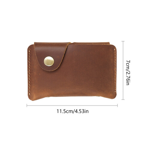 Leather Card Holders with Snap Closure Retro Credit-Pan blue 1