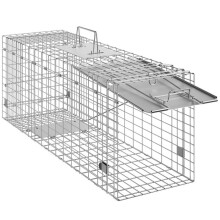 Armadilha de Gaiola para Animais Vivos - DUOKU - 31" x 10" x 12" - Ferro Galvanizado - Dobrável - Design Humanitário